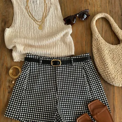 Short vichy noir & blanc – intemporel et tendance 🧸